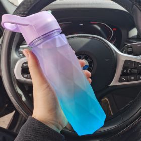 Spray Water Bottle For Girls Outdoor Sport Fitness Water Cup Large Capacity Spray Bottle Drinkware Travel Bottles Kitchen Gadgets (Option: Purple and blue gradient)